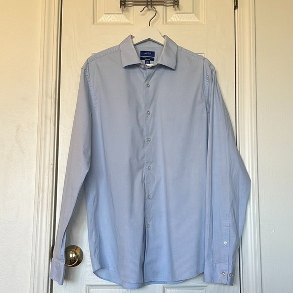 Men's Apt. 9 Premier Flex Solid Slim-Fit Wrinkle Resistant Dress Shirt, blue - Picture 1 of 4